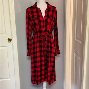 Buffalo Plaid Shirt Dress